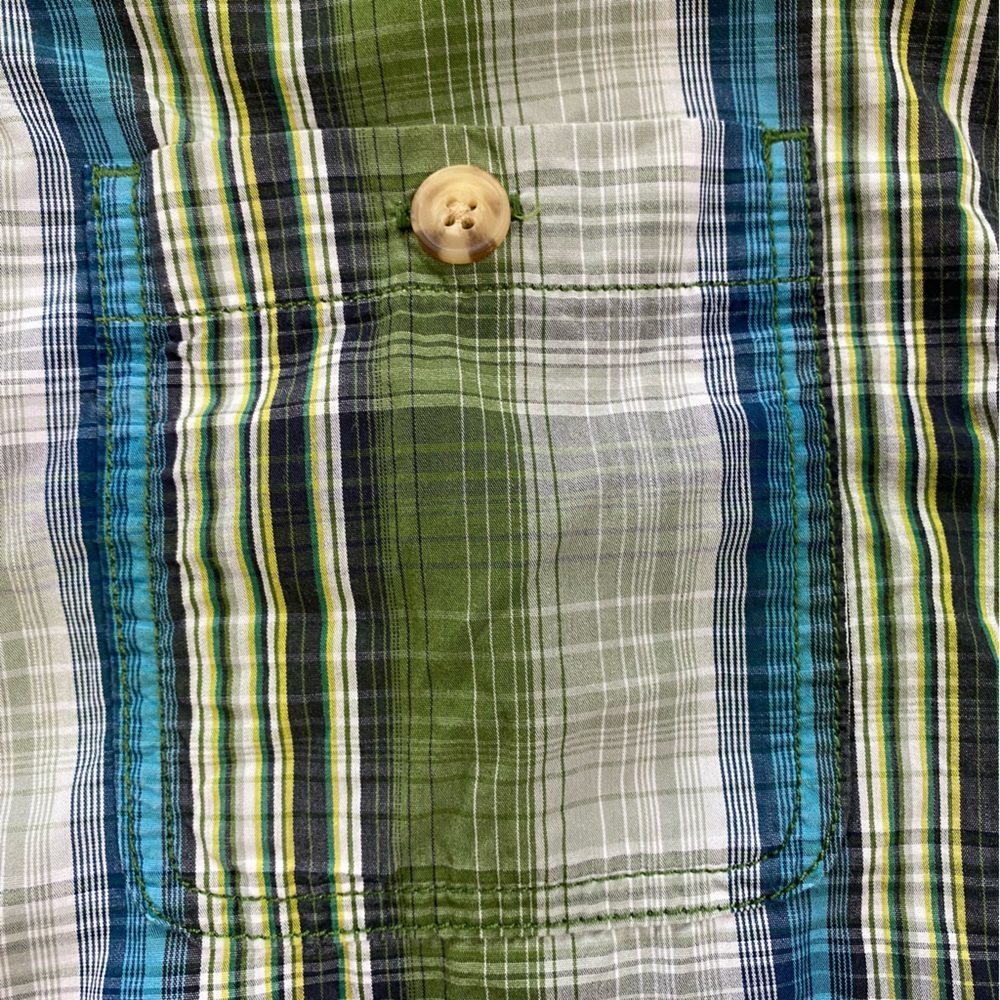 Duluth Trading Co Plaid Short Sleeve Button Down Shirt Size M - Picture 2 of 5